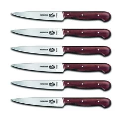 Victorinox Rosewood 6-Piece 4.75" Pointed-Tip Straight Blade Steak Knife Set