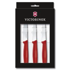 Victorinox Classic 4-Piece Utility Paring Knife Set With Red Handles