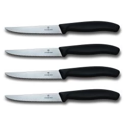 Swiss Classic 4-Piece 4.5" Spear Tip Serrated Steak Knife Set By Victorinox